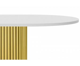 Деревянный стол Барон О 160 х 90 белая пленка шагрень / золотые ноги