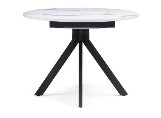 Деревянный стол Бетина 100(130)х100х75 мрамор белый / черный в Ростове-на-Дону