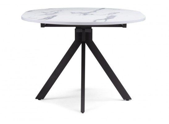 Деревянный стол Бетина 100(130)х100х75 мрамор белый / черный в Ростове-на-Дону