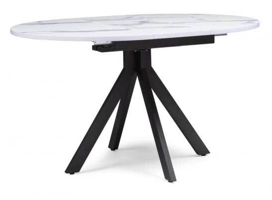 Деревянный стол Бетина 100(130)х100х75 мрамор белый / черный в Ростове-на-Дону