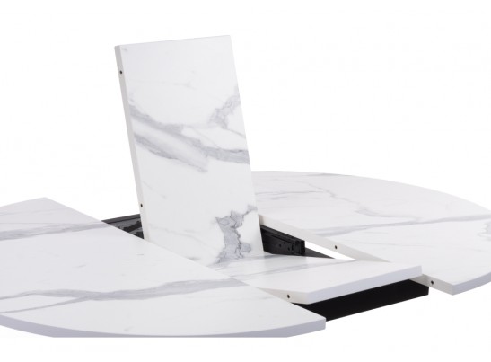 Деревянный стол Бетина 100(130)х100х75 мрамор белый / черный в Ростове-на-Дону