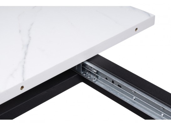 Деревянный стол Бетина 100(130)х100х75 мрамор белый / черный в Ростове-на-Дону