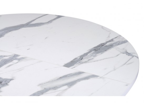 Деревянный стол Бетина 100(130)х100х75 мрамор белый / черный в Ростове-на-Дону