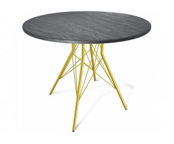 Деревянный стол SHT-TU2-1/90 золото / каменный уголь