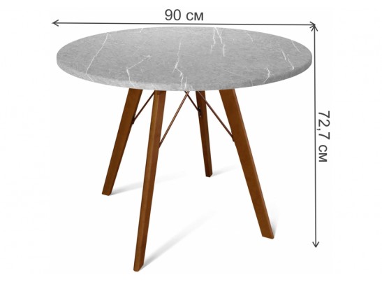 Деревянный стол SHT-TU9/90 МДФ темный орех / серый мрамор в Ростове-на-Дону