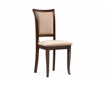 Деревянный стул Корнелл бежевый велюр / орех темный