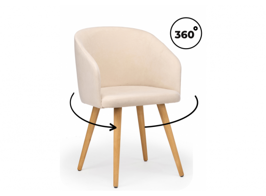 Деревянный стул Монер 360 бежевый (glory 03) / светлое дерево в Ростове-на-Дону