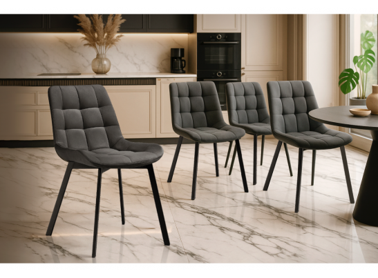 Комплект стульев Стронг 4 шт темно-серый / черный в Ростове-на-Дону