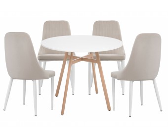 Обеденная группа Ада white / beige