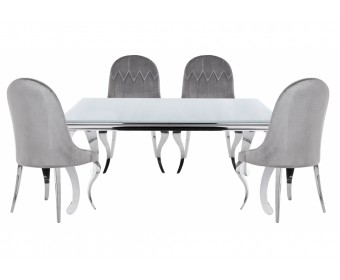 Обеденная группа Алган white / gray