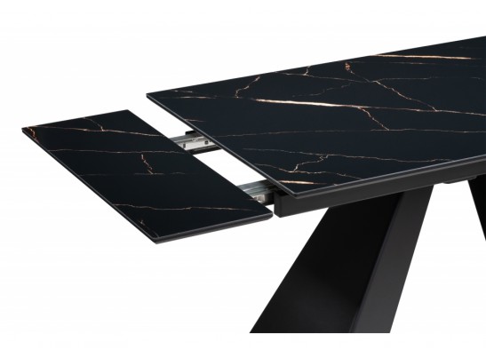 Стеклянный стол Торвальд 140(200)х80х77 обсидиан / черный в Ростове-на-Дону