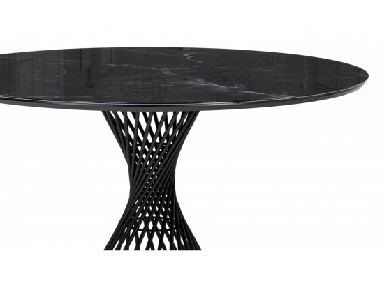 Стеклянный стол Вивиен 110 черный мрамор / черный в Ростове-на-Дону