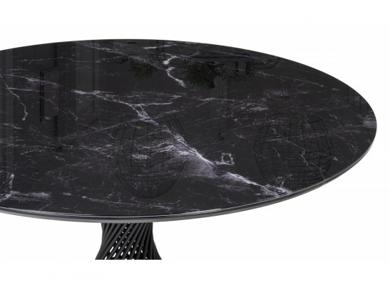 Стеклянный стол Вивиен 110 черный мрамор / черный в Ростове-на-Дону