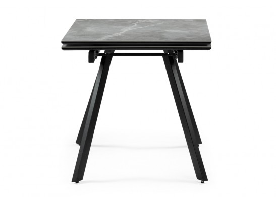 Стол Габбро 120(180)х80х76 серый мрамор / черный в Ростове-на-Дону