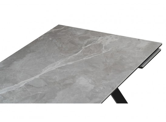 Стол Габбро 120(180)х80х76 серый мрамор / черный в Ростове-на-Дону