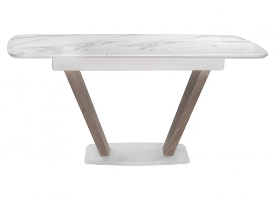 Стол на тумбе Петир 120(160)х80х75 белая шагрень / дуб с пилением в Ростове-на-Дону