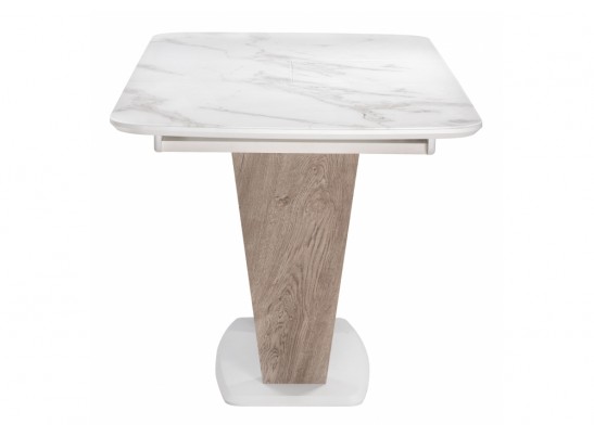 Стол на тумбе Петир 120(160)х80х75 белая шагрень / дуб с пилением в Ростове-на-Дону