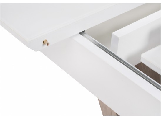 Стол на тумбе Петир 120(160)х80х75 белая шагрень / дуб с пилением в Ростове-на-Дону