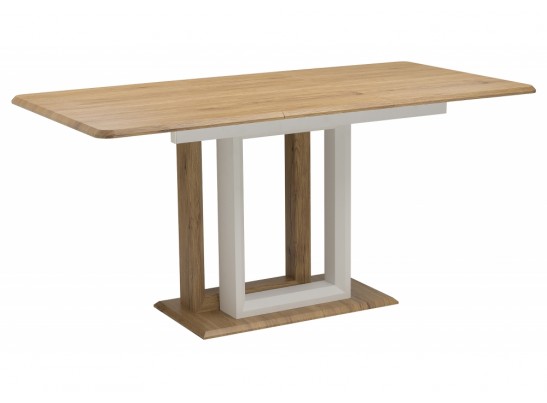 Стол на тумбе Санса 120(160)х80х76 дуб монтана / белая шагрень в Ростове-на-Дону