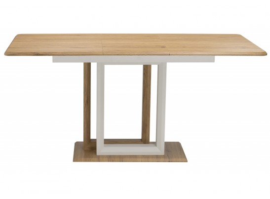 Стол на тумбе Санса 120(160)х80х76 дуб монтана / белая шагрень в Ростове-на-Дону