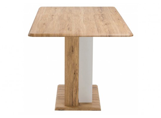 Стол на тумбе Санса 120(160)х80х76 дуб монтана / белая шагрень в Ростове-на-Дону