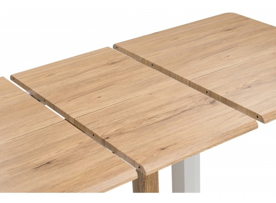 Стол на тумбе Санса 120(160)х80х76 дуб монтана / белая шагрень в Ростове-на-Дону