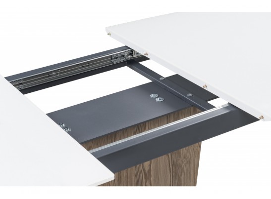 Стол на тумбе Теон 120 лиственница / пластина белая / белый в Ростове-на-Дону