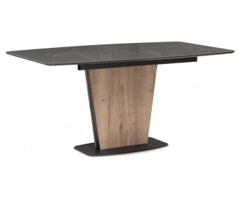 Стол на тумбе Теон 160(200)х90х76 графит / дуб галифакс