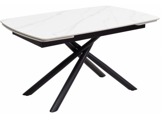 Стол Rivoli matt white marble sintered stone / black в Ростове-на-Дону