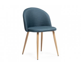 Стул на металлокаркасе Aldo blue / wood