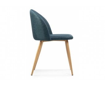 Стул на металлокаркасе Aldo blue / wood