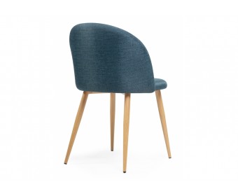 Стул на металлокаркасе Aldo blue / wood