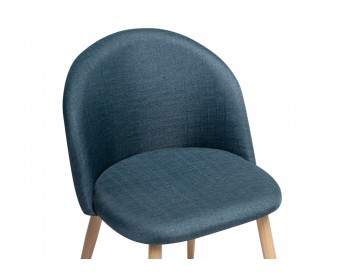 Стул на металлокаркасе Aldo blue / wood