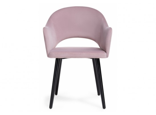 Стул на металлокаркасе Апри микровелюр розовый / черный глянец в Ростове-на-Дону