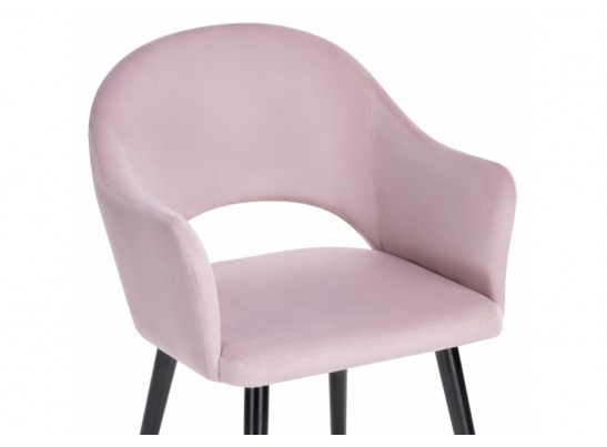 Стул на металлокаркасе Апри микровелюр розовый / черный глянец в Ростове-на-Дону