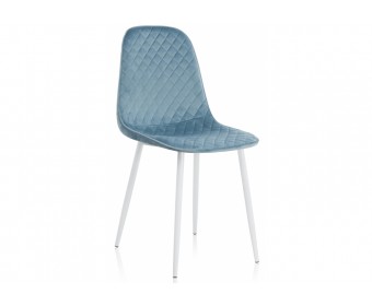 Стул на металлокаркасе Capri blue / white