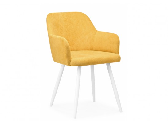 Стул на металлокаркасе Инфини горчичный (ocean 016) / белый