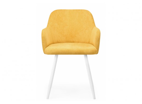 Стул на металлокаркасе Инфини горчичный (ocean 016) / белый