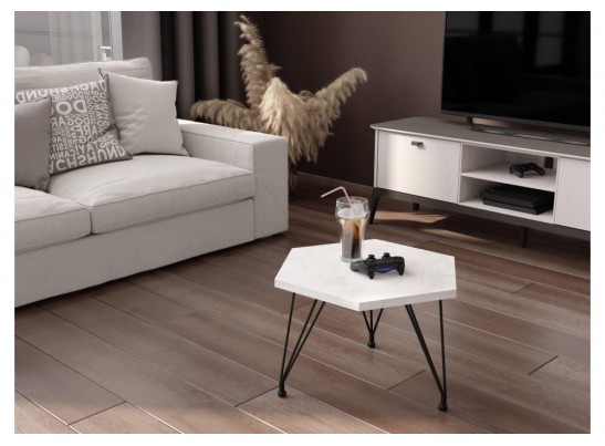 Журнальный столик SHT-CT35 хромикс белый / черный муар в Ростове-на-Дону