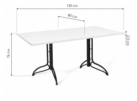 Деревянный стол SHT-TU20/120/80 черный муар / белый в Ростове-на-Дону