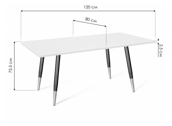 Деревянный стол Sheffilton SHT-TU14/120/80 белый шагрень / черный муар / золото в Ростове-на-Дону