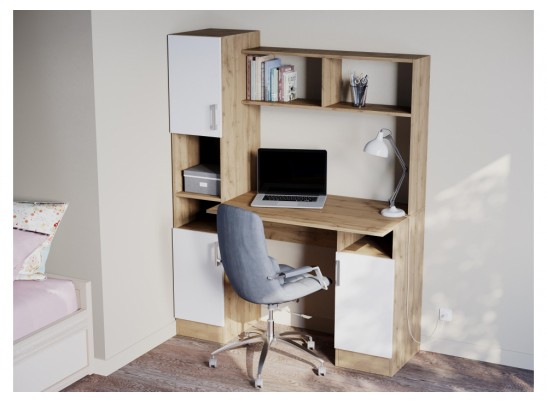 Компьютерный стол Эндо дуб вотан / белый в Ростове-на-Дону