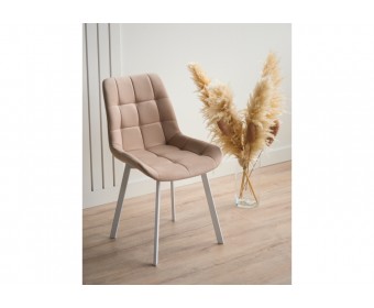 Стул на металлокаркасе Челси П бежевый (zd 210) / белый