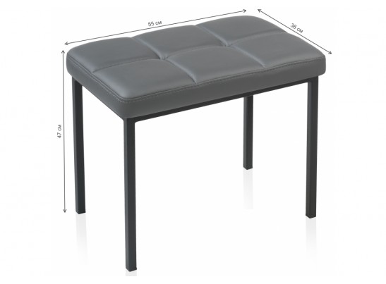 Банкетка Дион кожзам темно-серый / черный матовый в Ростове-на-Дону