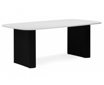 Деревянный стол Бавария B 180 х 90 белая пленка шагрень / черный