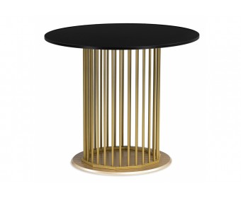 Деревянный стол Берту 90х90х75 черный / золото