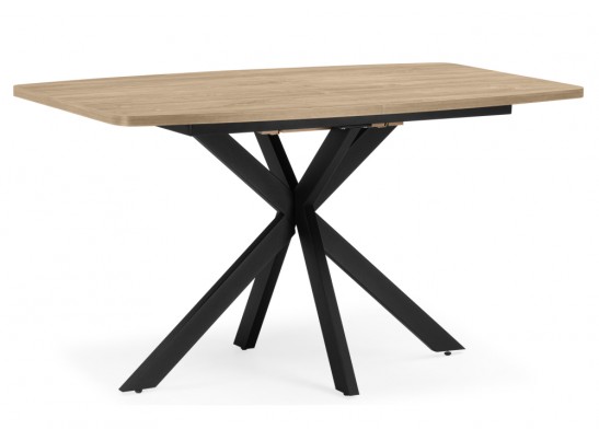 Деревянный стол Индиана 130(170)x80 дуб кунео / черный