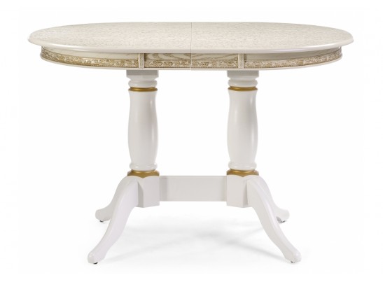 Деревянный стол Кантри 120(160)х80х75 слоновая кость с золотой патиной в Ростове-на-Дону