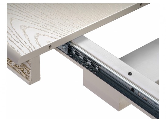 Деревянный стол Кантри 120(160)х80х75 слоновая кость с золотой патиной в Ростове-на-Дону