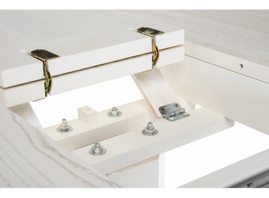 Деревянный стол Павия 100(130)х100х79 молочный с золотой патиной в Ростове-на-Дону